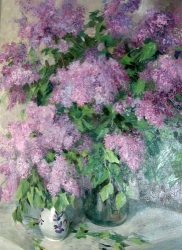 (image for) Handmade Oil painting for home canvas, oil painting framed canvas for living room KapakaweB's painting art for sale,Lush Lilac